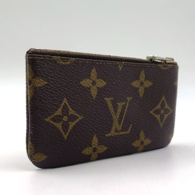 Louis Vuitton Pochette Cles Monogram PVC Brown Coin Case Gold M62650