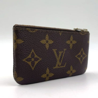 Louis Vuitton Pochette Cles Monogram PVC Brown Coin Case Gold M62650