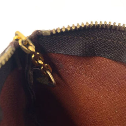 Louis Vuitton Pochette Cles Monogram PVC Brown Coin Case Gold M62650