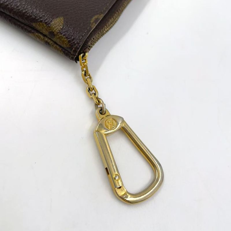 Louis Vuitton Pochette Cles Monogram PVC Brown Coin Case Gold M62650