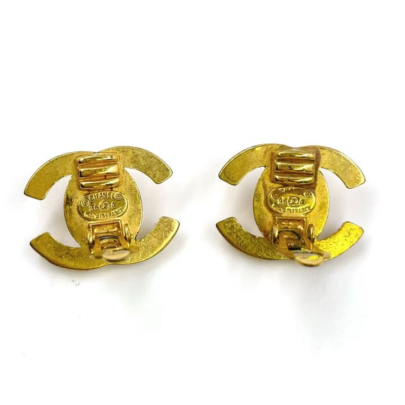 Chanel Turnlock GP Gold Earrings