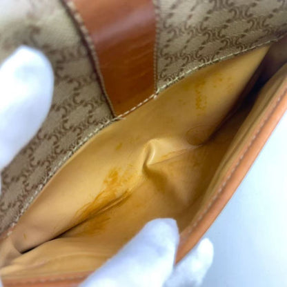 Celine Macadam Leather And PVC Shoulder Bag Gold