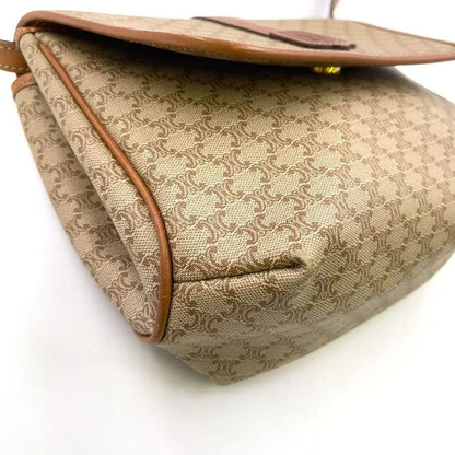 Celine Macadam Leather And PVC Shoulder Bag Gold