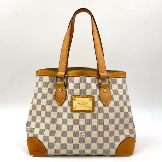 Louis Vuitton Hampstead PM Damier Azure Damier Azure Leather × PVC White Tote