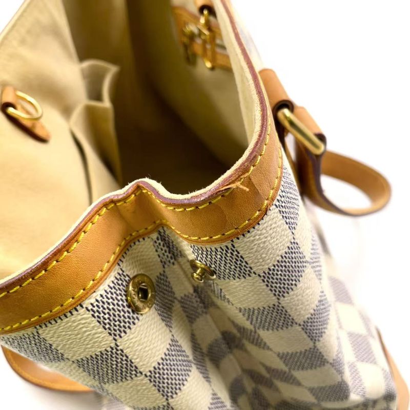 Louis Vuitton Hampstead PM Damier Azure Damier Azure Leather × PVC White Tote