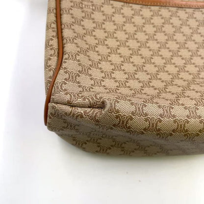 Celine Macadam Leather And PVC Shoulder Bag Gold