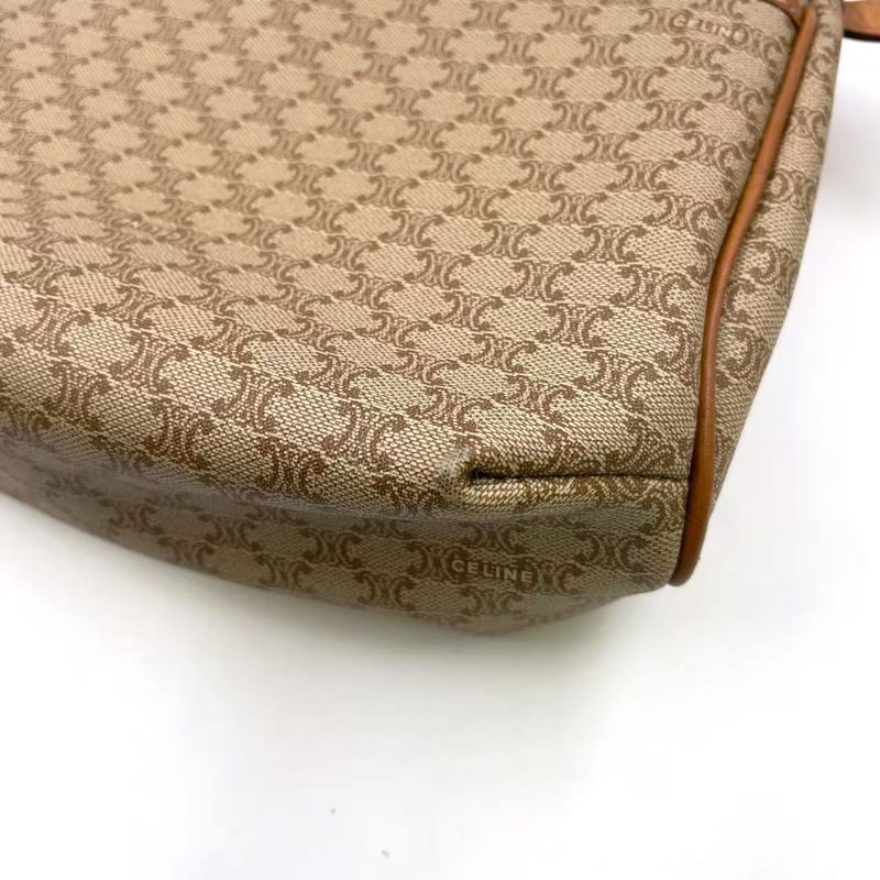 Celine Macadam Leather And PVC Shoulder Bag Gold