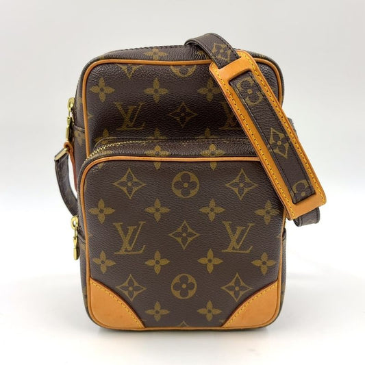 Louis Vuitton Amazon Monogram Leather × PVC Brown Shoulder Bag Gold M45236