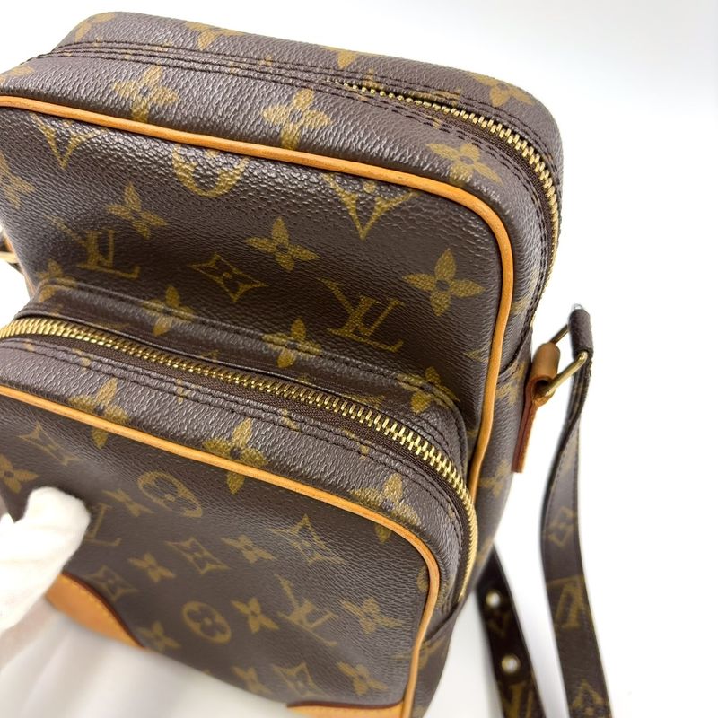 Louis Vuitton Amazon Monogram Leather × PVC Brown Shoulder Bag Gold M45236