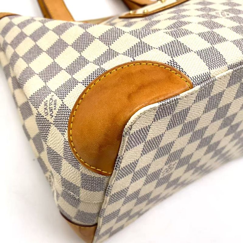 Louis Vuitton Hampstead PM Damier Azure Damier Azure Leather × PVC White Tote
