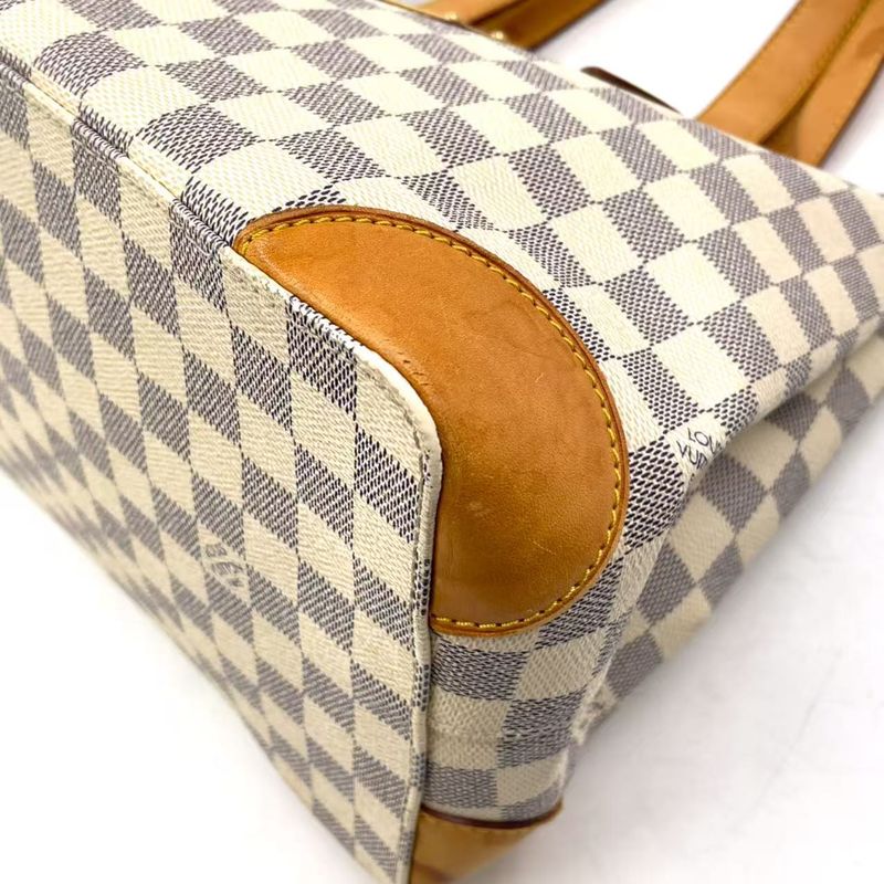 Louis Vuitton Hampstead PM Damier Azure Damier Azure Leather × PVC White Tote