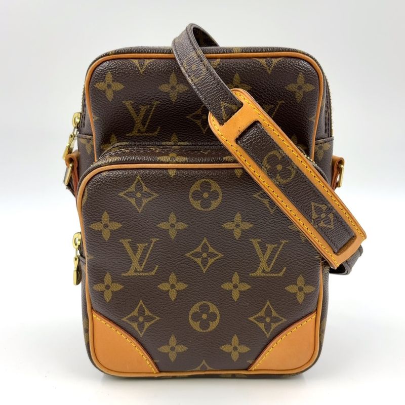 Louis Vuitton Amazon Monogram Leather × PVC Brown Shoulder Bag Gold M45236