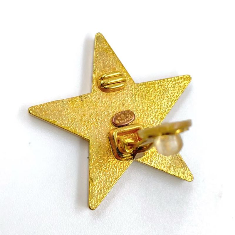 Chanel Star Coco Mark GP Gold And Black Earrings