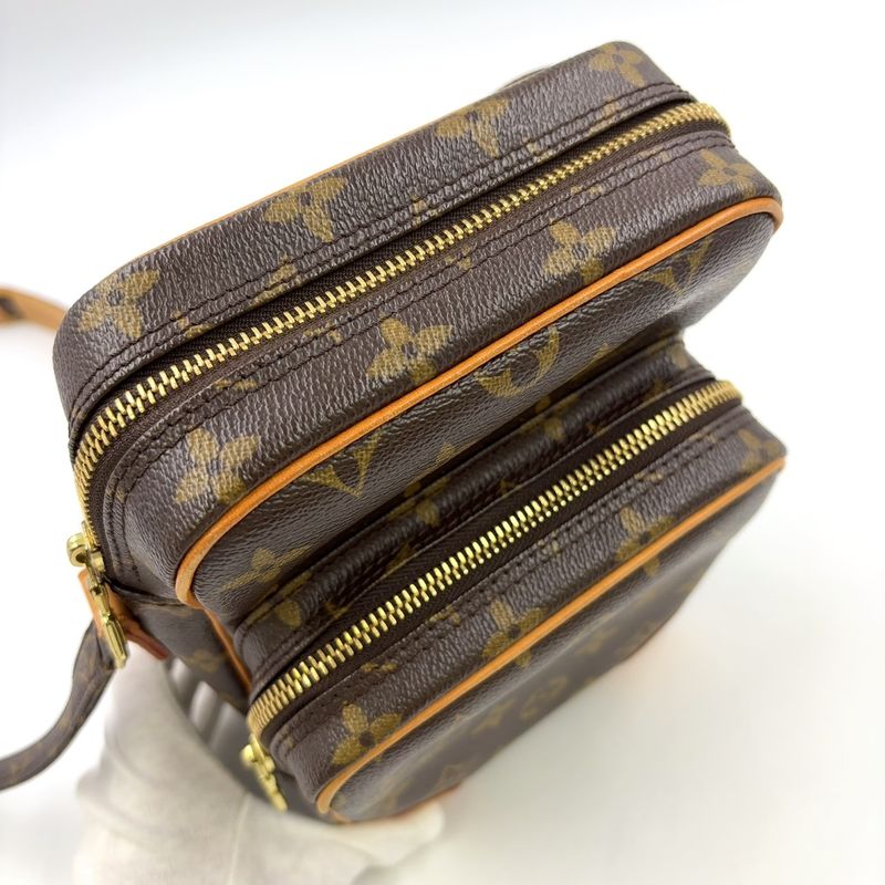 Louis Vuitton Amazon Monogram Leather × PVC Brown Shoulder Bag Gold M45236