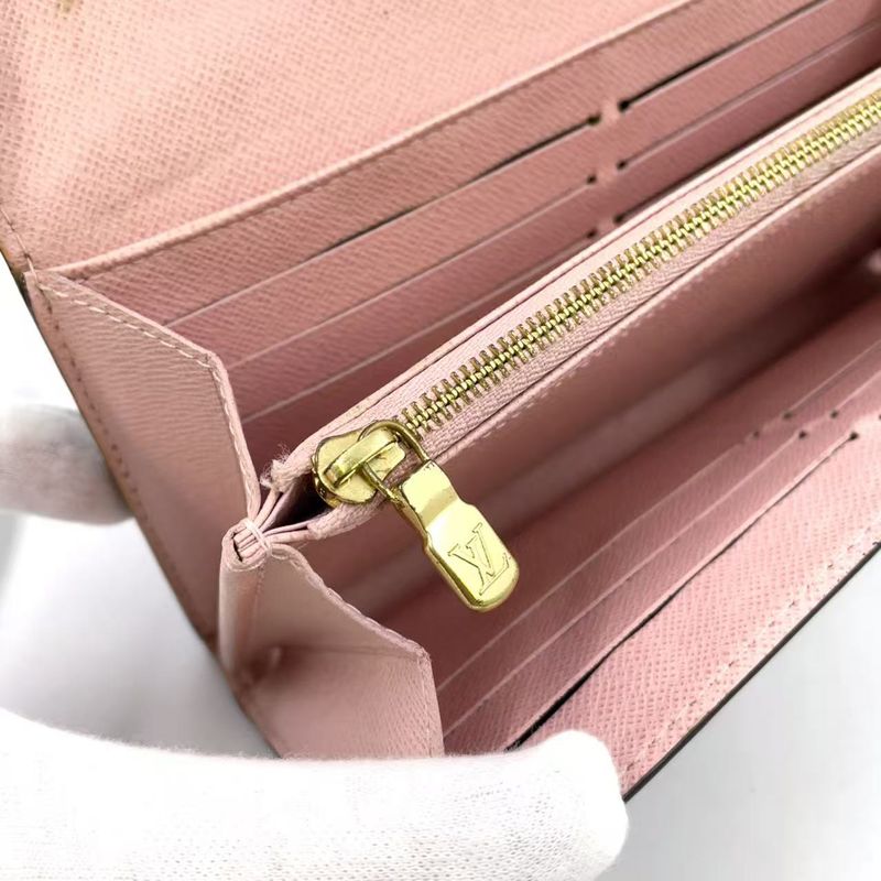 Louis Vuitton Portefeuille Sarah Damier Ebene Damier Ebene PVC Brown Folded