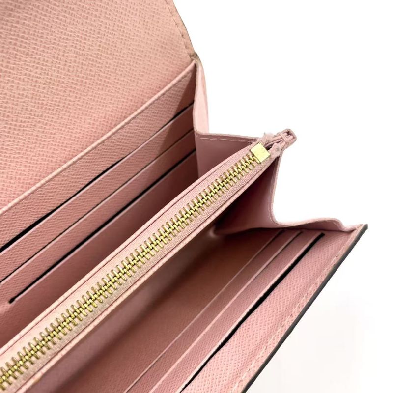 Louis Vuitton Portefeuille Sarah Damier Ebene Damier Ebene PVC Brown Folded