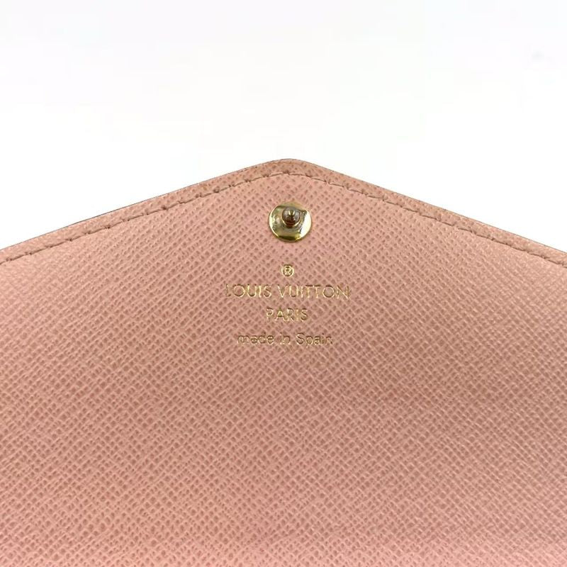 Louis Vuitton Portefeuille Sarah Damier Ebene Damier Ebene PVC Brown Folded