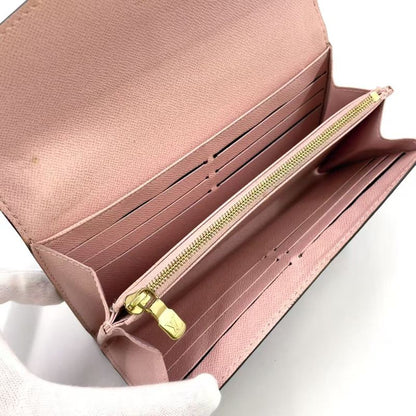 Louis Vuitton Portefeuille Sarah Damier Ebene Damier Ebene PVC Brown Folded