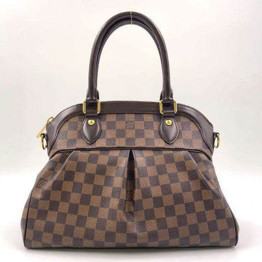 Louis Vuitton Trevi PM Damier Ebene Damier Ebene Leather × PVC Brown Handbag