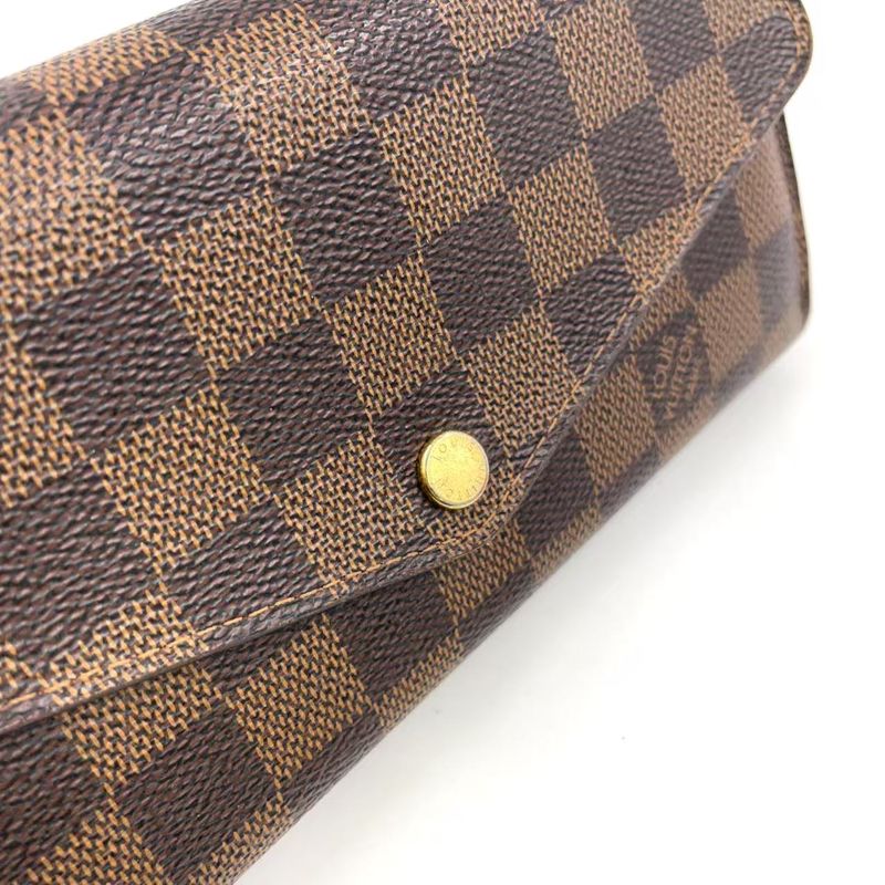 Louis Vuitton Portefeuille Sarah Damier Ebene Damier Ebene PVC Brown Folded