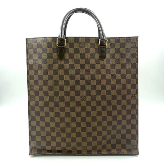 Louis Vuitton Sac Pla Damier Ebene Damier Ebene Leather × PVC Brown Tote Bag