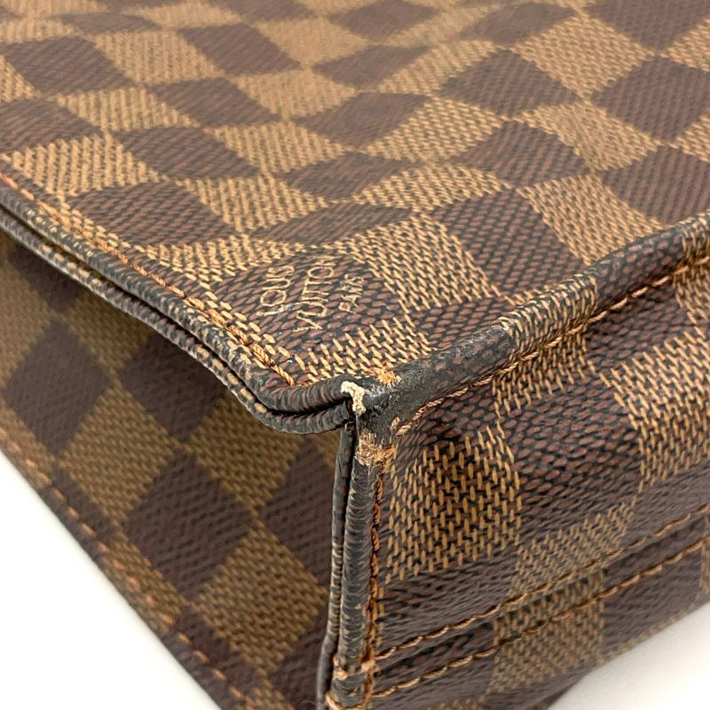 Louis Vuitton Sac Pla Damier Ebene Damier Ebene Leather × PVC Brown Tote Bag