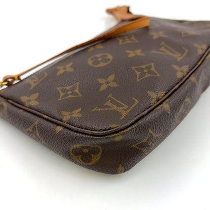 Louis Vuitton Pochette Accessoire Monogram Leather X PVC Brown Handbag Gold