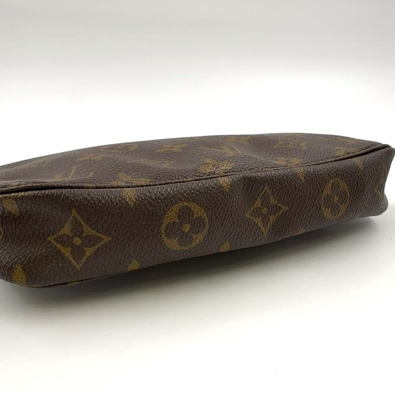 Louis Vuitton Pochette Accessoire Monogram Leather X PVC Brown Handbag Gold