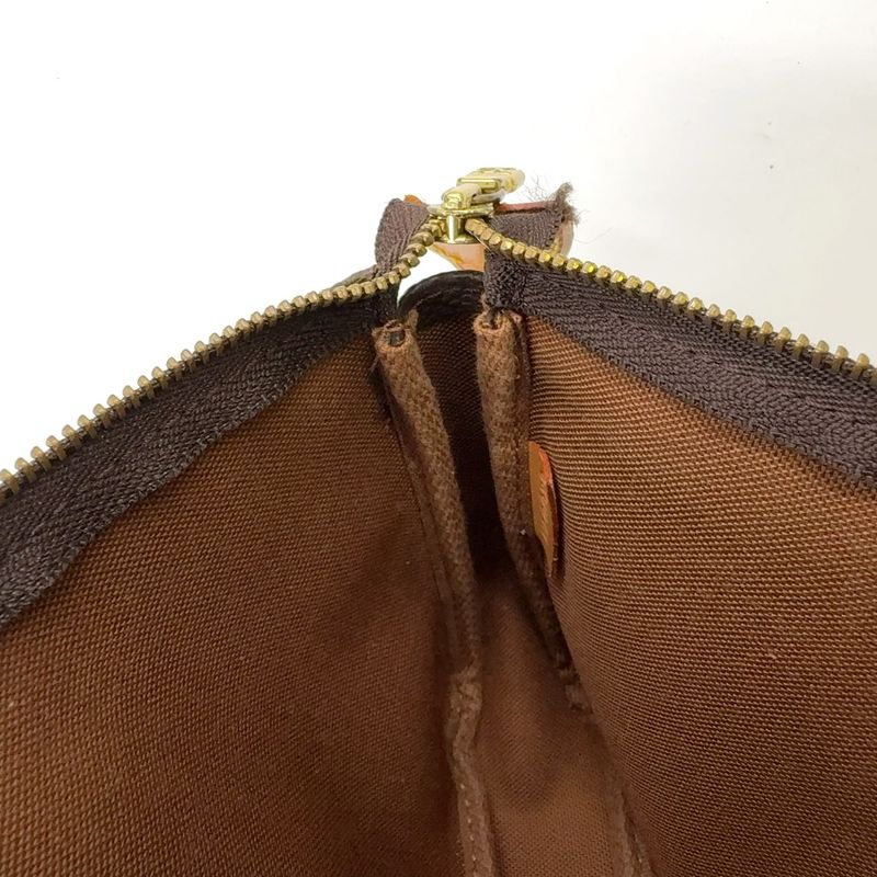 Louis Vuitton Pochette Accessoire Monogram Leather X PVC Brown Handbag Gold