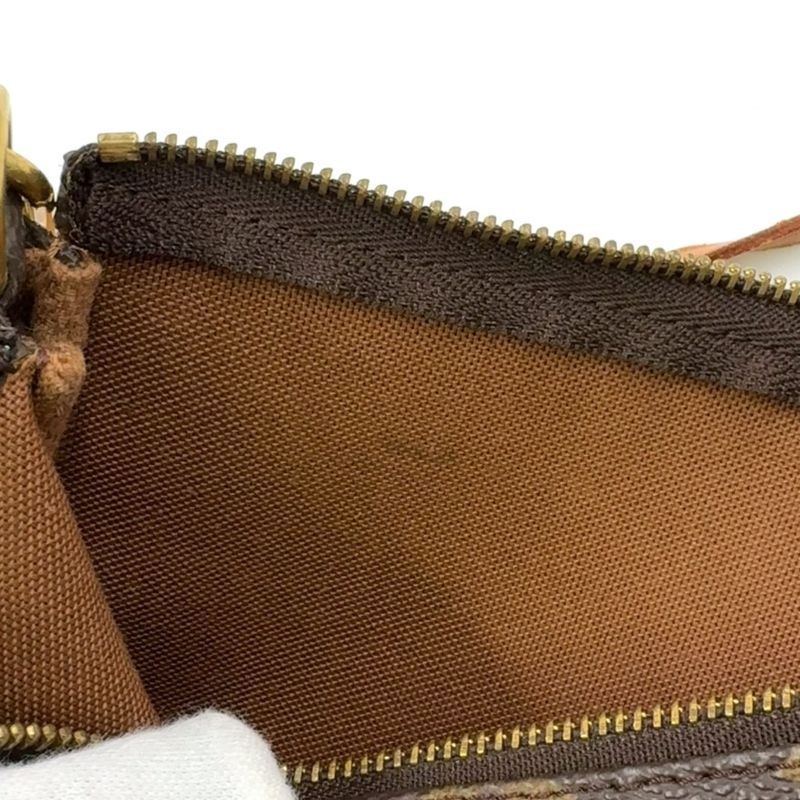 Louis Vuitton Pochette Accessoire Monogram Leather X PVC Brown Handbag Gold