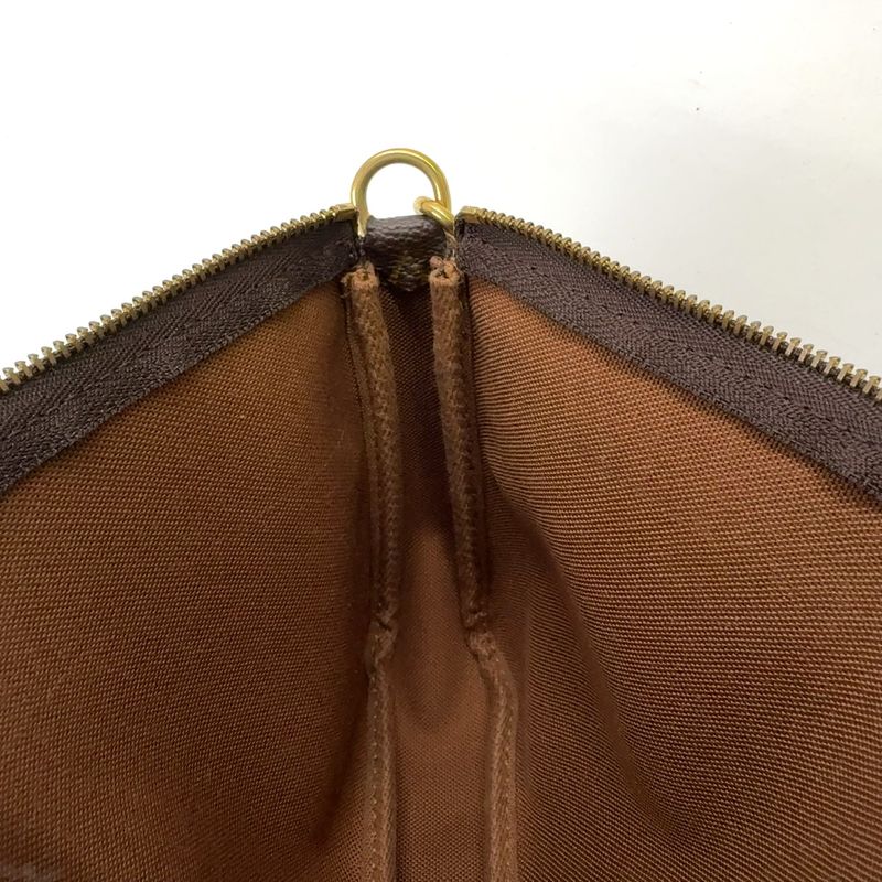 Louis Vuitton Pochette Accessoire Monogram Leather X PVC Brown Handbag Gold