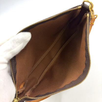 Louis Vuitton Pochette Accessoire Monogram Leather X PVC Brown Handbag Gold