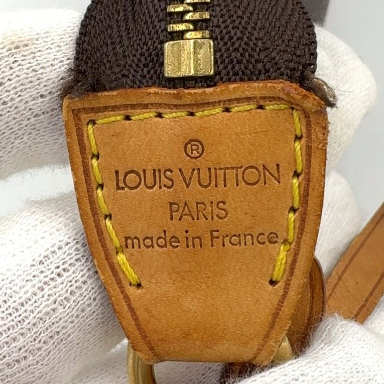 Louis Vuitton Pochette Accessoire Monogram Leather X PVC Brown Handbag Gold