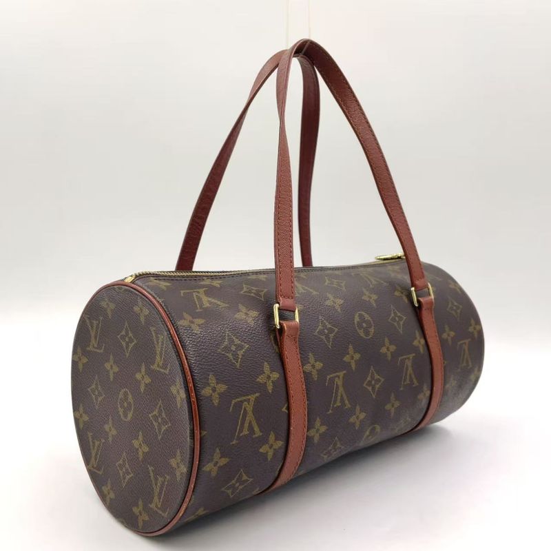Louis Vuitton Papillon 30 Monogram Old Shape Leather × PVC Brown Handbag Gold