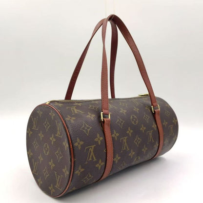 Louis Vuitton Papillon 30 Monogram Old Shape Leather × PVC Brown Handbag Gold