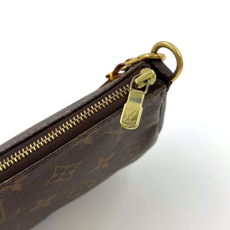 Louis Vuitton Pochette Accessoire Monogram Leather X PVC Brown Handbag Gold