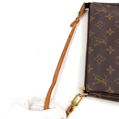 Louis Vuitton Pochette Accessoire Monogram Leather X PVC Brown Handbag Gold