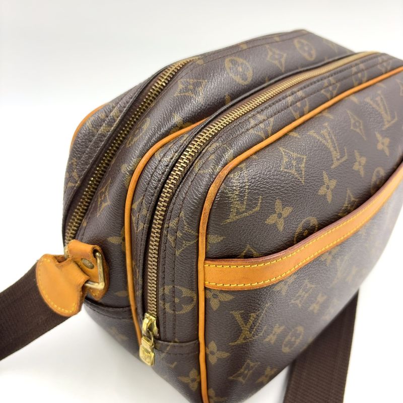 Louis Vuitton Reporter PM Monogram Leather × PVC Brown Shoulder Bag Gold M45254