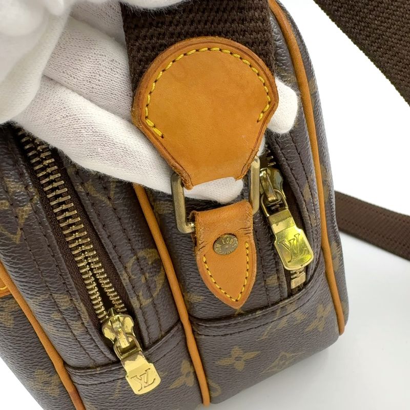 Louis Vuitton Reporter PM Monogram Leather × PVC Brown Shoulder Bag Gold M45254