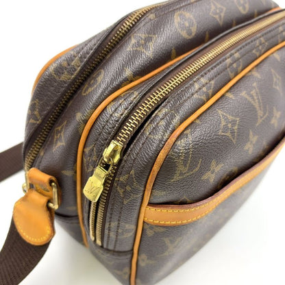Louis Vuitton Reporter PM Monogram Leather × PVC Brown Shoulder Bag Gold M45254