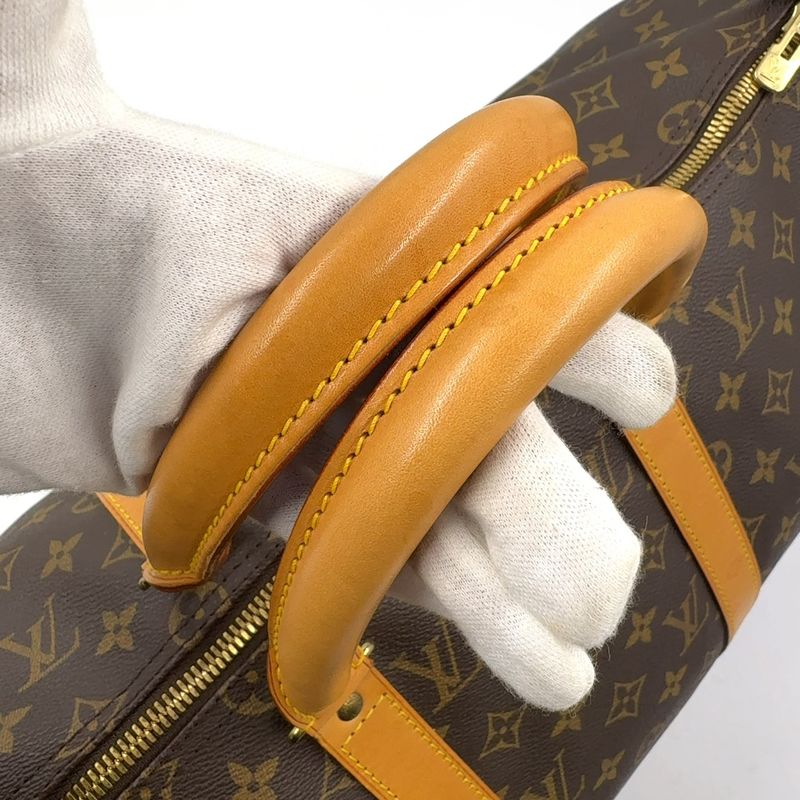 Louis Vuitton Keepall Bandoliere 50 Monogram Leather X PVC Brown Boston Bag