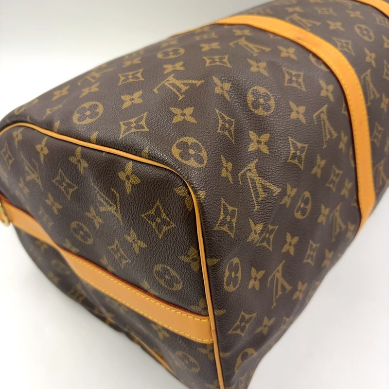 Louis Vuitton Keepall Bandoliere 50 Monogram Leather X PVC Brown Boston Bag