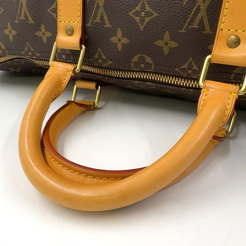 Louis Vuitton Keepall Bandoliere 50 Monogram Leather X PVC Brown Boston Bag