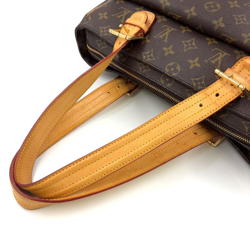 Louis Vuitton Multiplicite Monogram Leather X PVC Brown Handbag Gold M51162