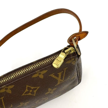 Louis Vuitton Pochette Accessoire Monogram Leather X PVC Brown Handbag Gold