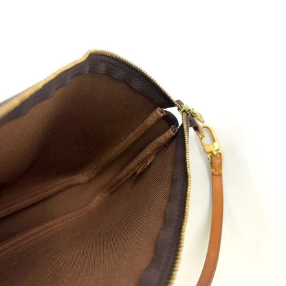 Louis Vuitton Pochette Accessoire Monogram Leather X PVC Brown Handbag Gold