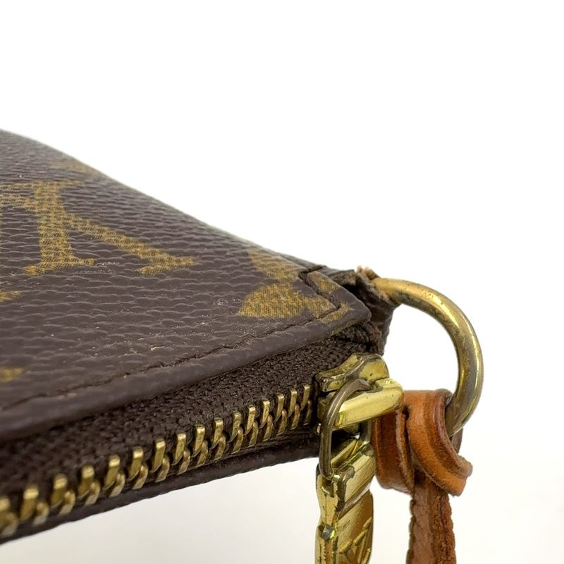 Louis Vuitton Pochette Accessoire Monogram Leather X PVC Brown Handbag Gold