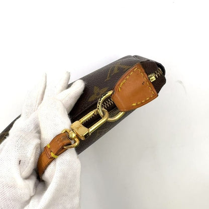 Louis Vuitton Pochette Accessoire Monogram Leather X PVC Brown Handbag Gold