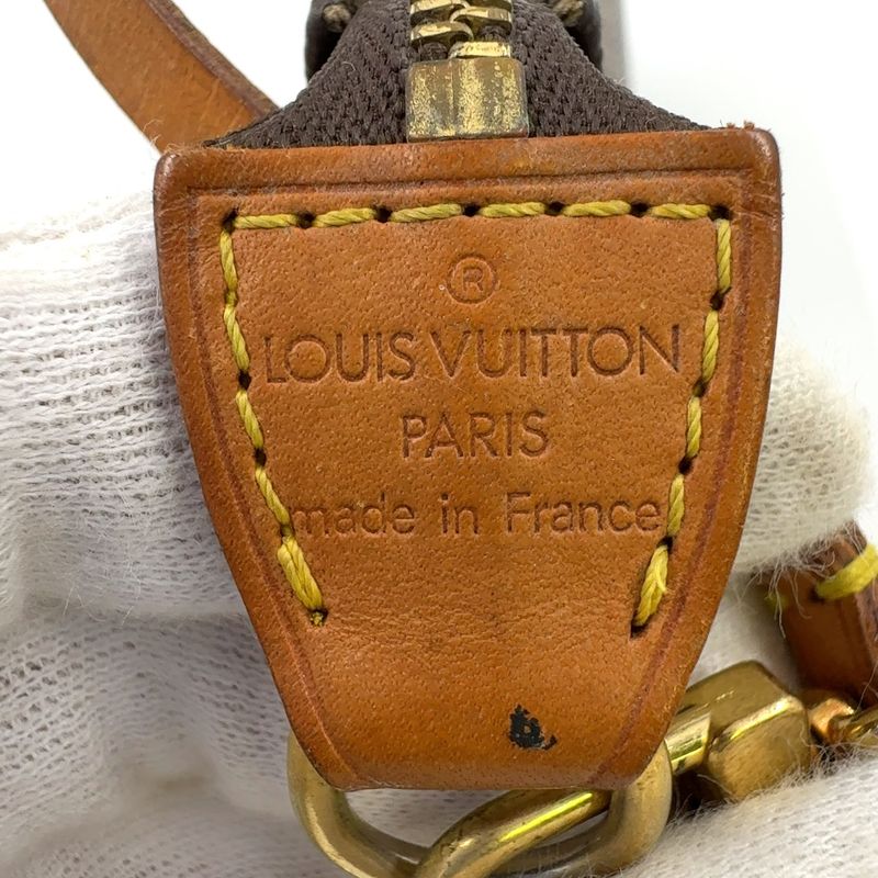 Louis Vuitton Pochette Accessoire Monogram Leather X PVC Brown Handbag Gold