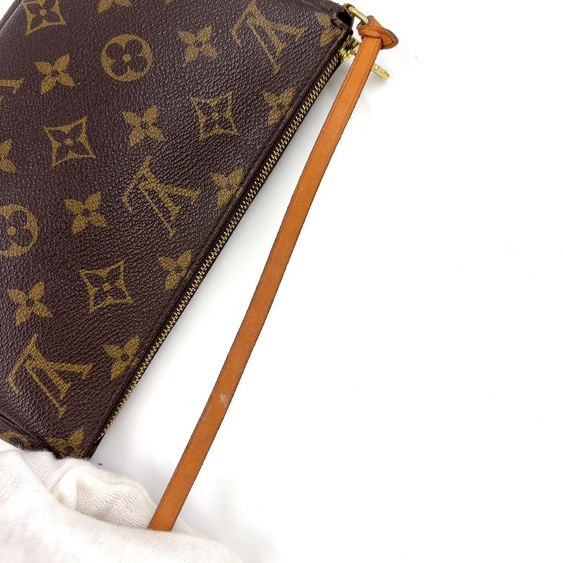 Louis Vuitton Pochette Accessoire Monogram Leather X PVC Brown Handbag Gold
